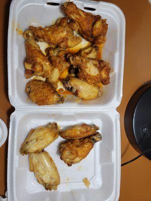 Fried chicken and buffalo wings