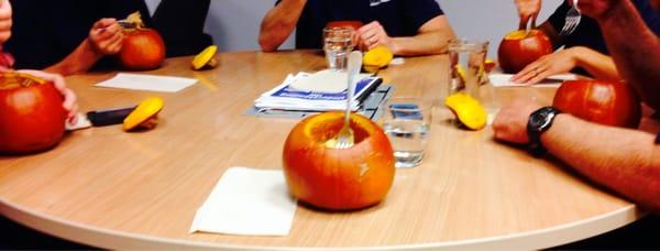 Dinner-in-a-Pumpkin and Cream cheese filled pumpkin Rolls!!