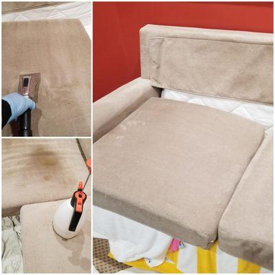 Furniture cleaning after a pet accident.