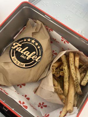 FALAFEL SANDWICH and ZAATAR FRIES