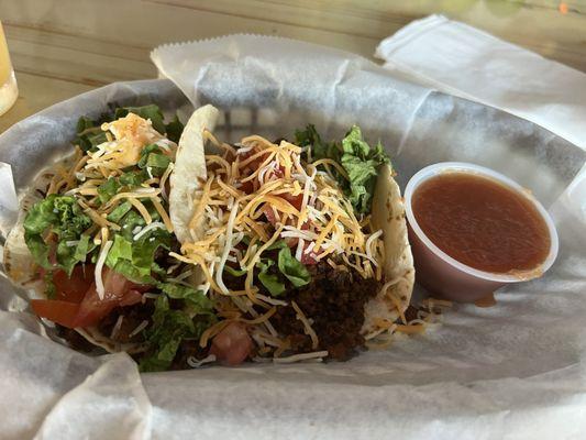 Two beef tacos... $3 each during happy hour