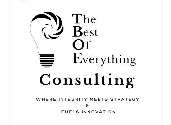 TBOE logo with tagline - The Best of Everything Consulting - Where Integrity meets Strategy & Fuels Innovation