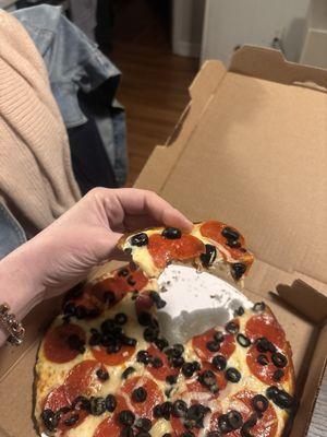 Gluten free pizza and Antipasto Salad