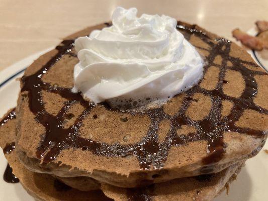 Chocolate chocolate chip pancakes