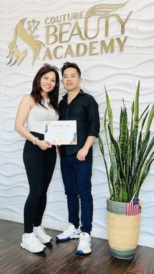 My student from different state graduation for Nano Brow, Ombre brows, 3D lips brushing