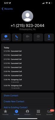 How many times I called after getting hung up on