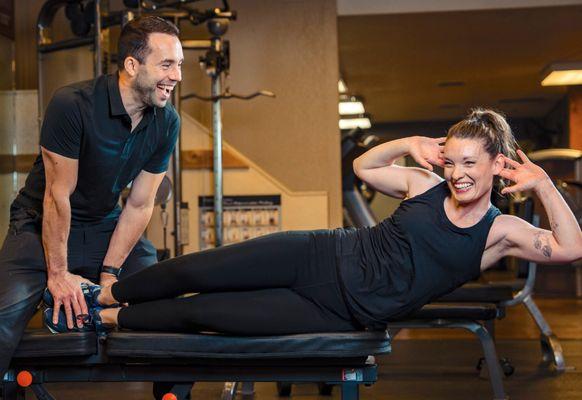 Trainer Peter with client Angie.