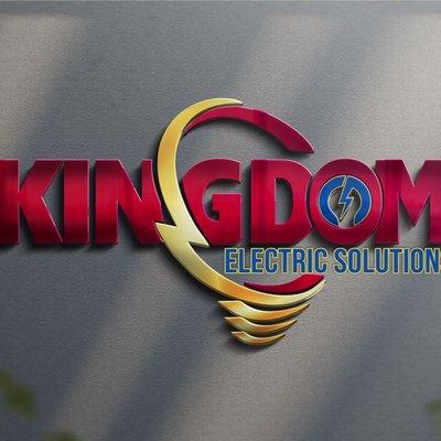 This image features the logo for Kingdom Electric Solutions, showcasing bold red lettering for "KINGDOM" with a dynamic gold ...