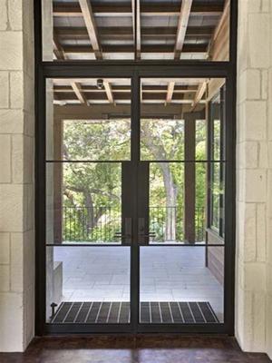 Double French Steel Doors with Transom