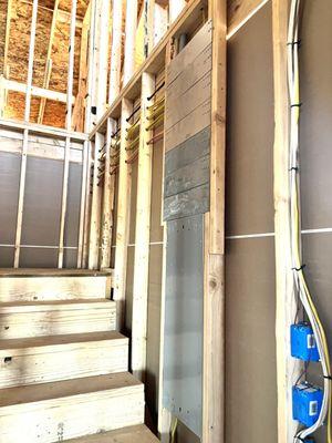 Every wire is installed neatly and to better than NEC requirements!!