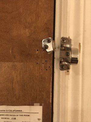 The door lock was busted.