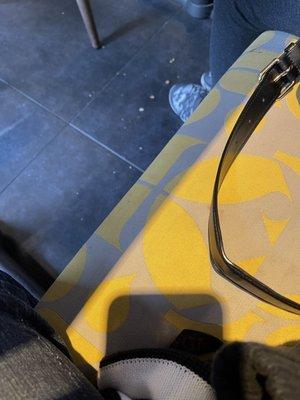 Trash all over the floor where we were seated