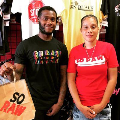 A couple of happy customers sporting So Raw!!