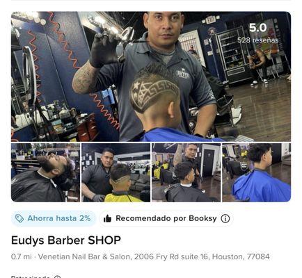 Foto de mi página de Booksy