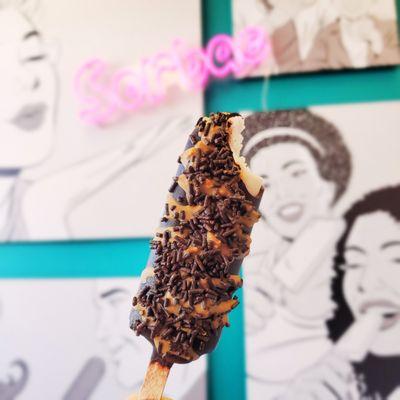 Dip your frozen pop in any of our dairy free magic shells and cover it in toppings like sprinkles, nuts, coconut flakes or marshmallows