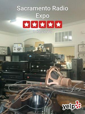 It's packed full of electronics for sale and awaiting repair.