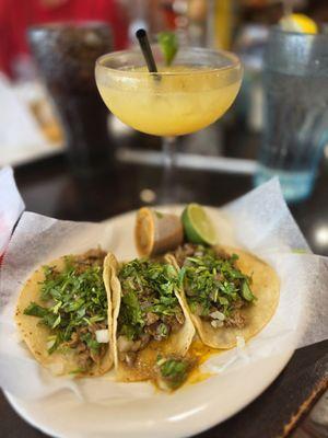 $1.50 Carne Asada Tacos and Patron Margarita