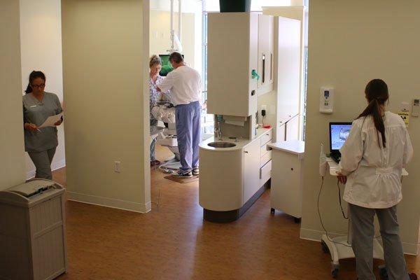 Clean and modern exam rooms.