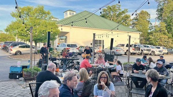 Outdoor seating and space for the band