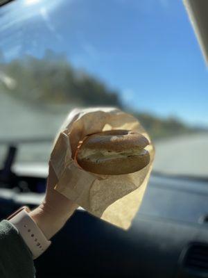 Bagel to-go   Plain with honey rosemary cream cheese