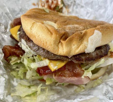 Bacon Cheeseburger - upside down