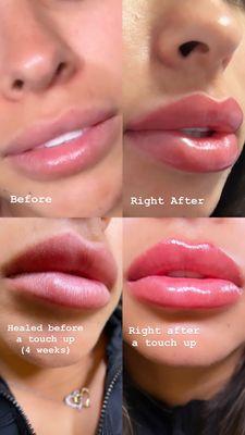 Before and After Lips Blush