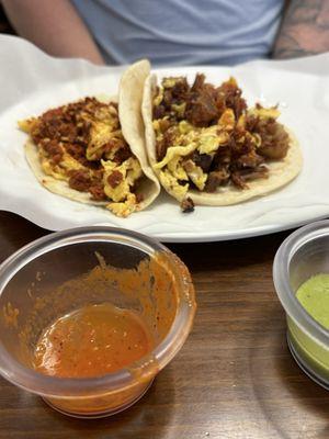 Carnitas and Eggs Egg and chorizo