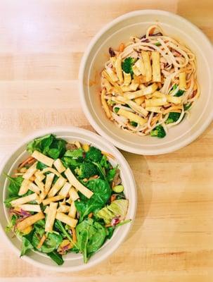 Buddha's Satay Bowl (top) & Zen Salad (bottom)