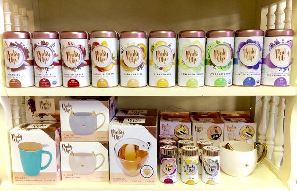 We carry a line of tea and products from Pinky Up.