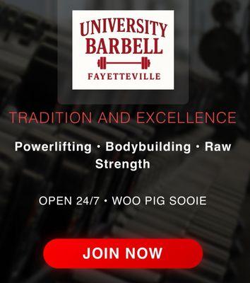 It's easy to join university barbell! https://university-barbell.com/