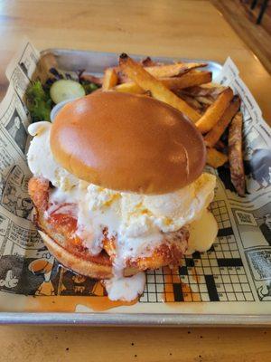 Hot Honey Crispy Chicken Ice Cream Sandwich