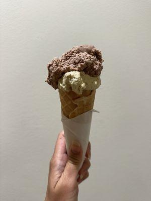 gianduja and pistachios gelato