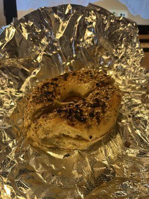 Everything bagel double toasted