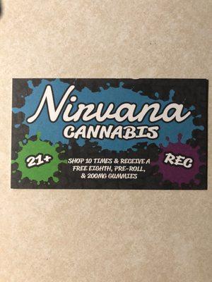 Punch card, minimum $25 per visit get 10 punches and get rewarded big time.