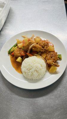 Sweet and sour shrimps