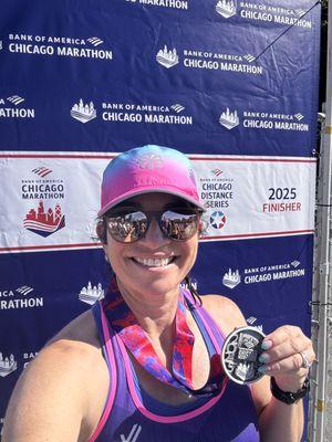 Chicago Marathon Finish, thanks Dr. Brett!
