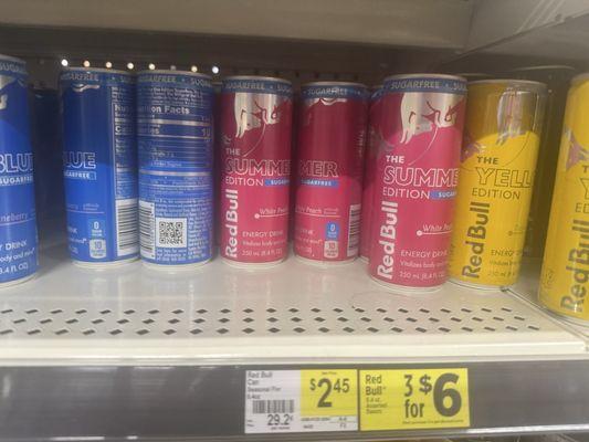 Red Bull sign is 3 for 6 but did not ring up as 3 for 6