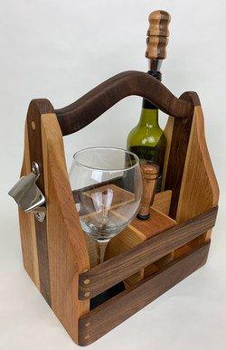 Wooden wine caddy or converts to beer caddy!!!  Handcrafted in the USA