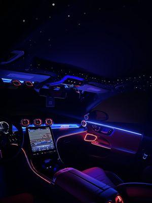 1200 stars and OEM ambient lights in a 2024 Mercedes c300
