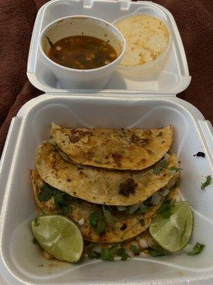 Birria Tacos with consumé