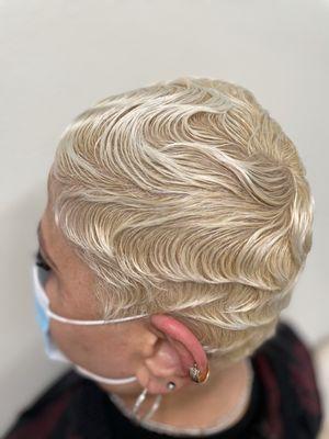 Total blonde and finger waves
