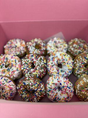 An assortment of delicious fluffy donuts