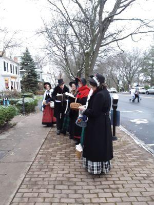 Carolers in period costumes walk around the whole town. This is the 26th year of the festival.