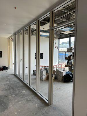 Western integrated frame with multiple window lites.