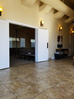 Lobby. Entrance into funeral service area.