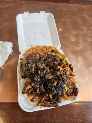 chicken and beef teriyaki plate