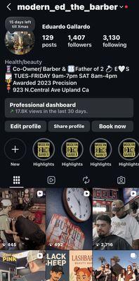 Résumé photos of services and information for booking