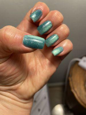 Gorgeous! The way the light hits my nails is like the sparkling ocean water!
