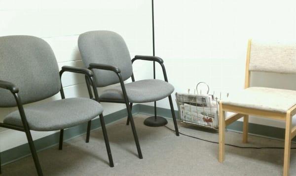 Very small waiting area.