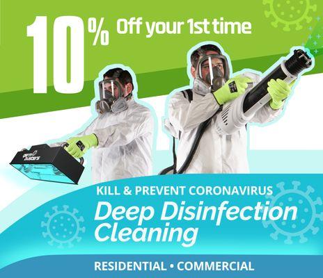 Disinfect & sanitize against the spread of Coronavirus Covid-19.